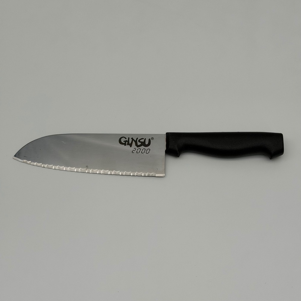 Vintage Ginsu 2000 Serrated Kitchen Chef Knife Stainless Steel 6.5" Blade